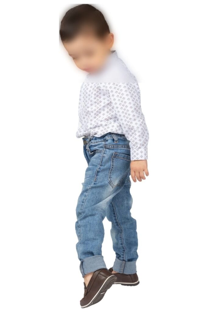 kid with pennies glued to shoes