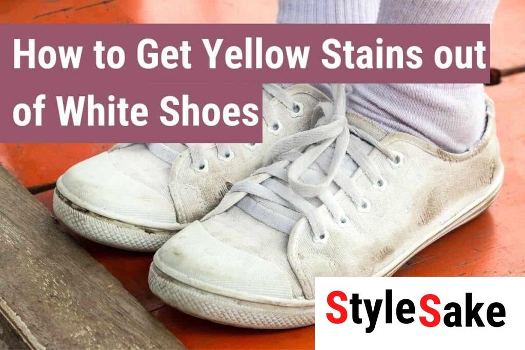 White sneakers hot sale yellow stains