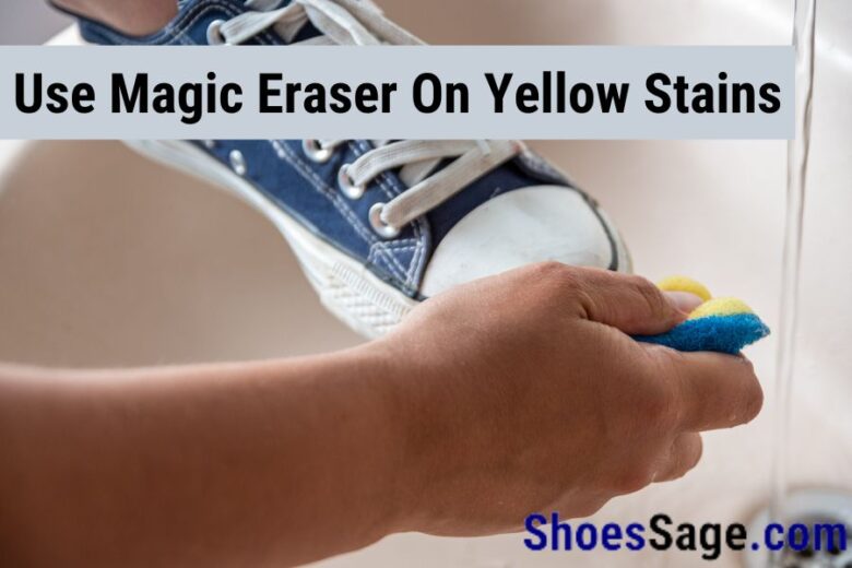 Magic eraser on yellow stains
