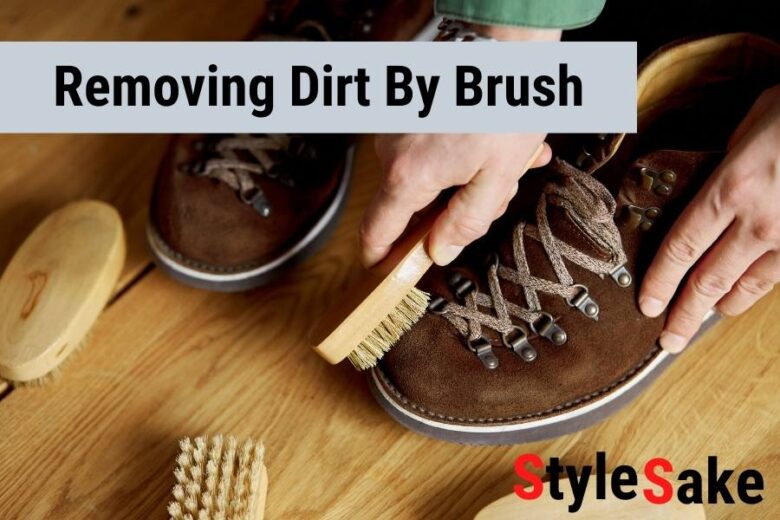 Removing dirt from suede velvet shoes