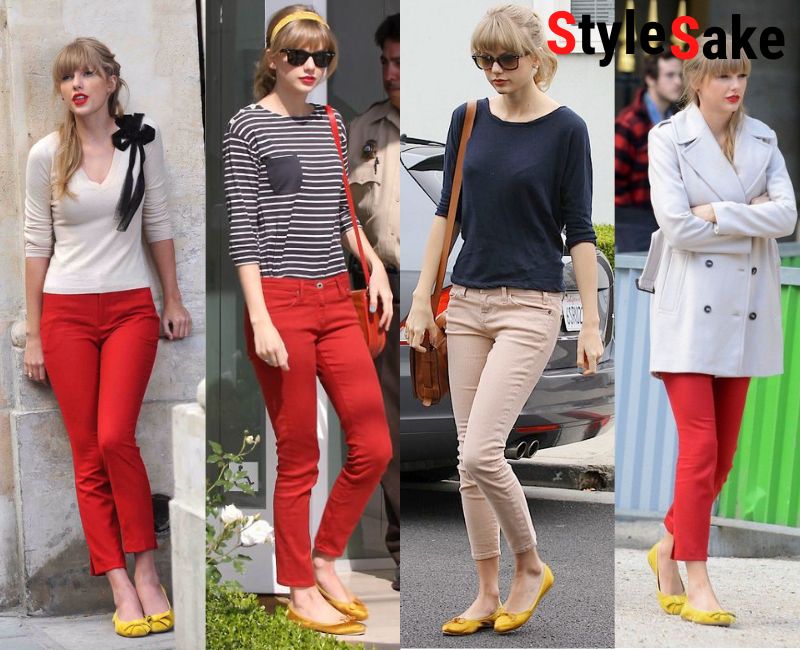 tylor swift in yellow shoes