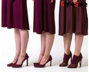 burgundy shoes with burgundy dress