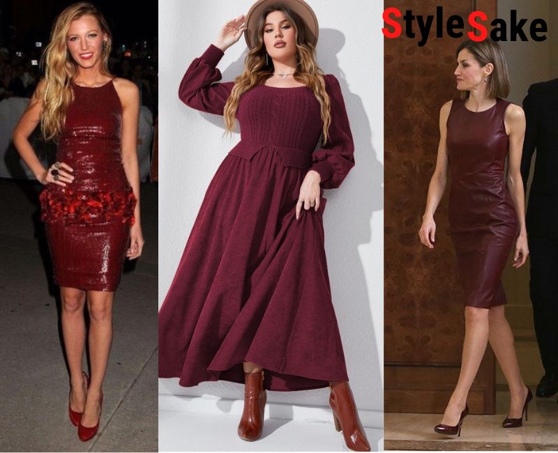 maroon shoes with burgundy dress